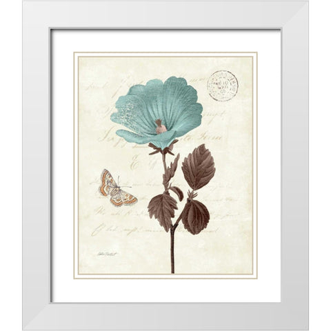 Touch of Blue III White Modern Wood Framed Art Print with Double Matting by Pertiet, Katie