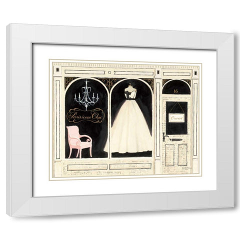 Parisienne Chic White Modern Wood Framed Art Print with Double Matting by Adams, Emily