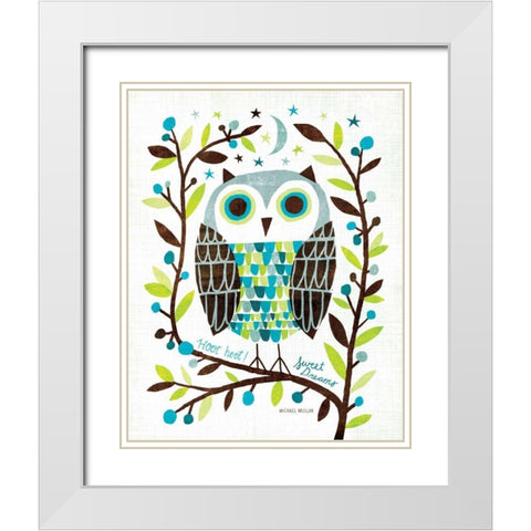 Night Owl I White Modern Wood Framed Art Print with Double Matting by Mullan, Michael