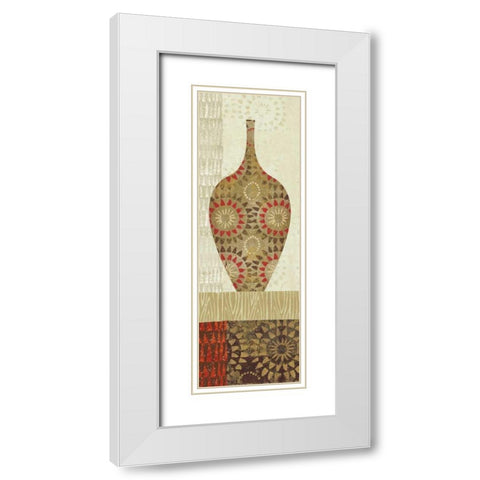 Spice Stripe Vessels Panel III White Modern Wood Framed Art Print with Double Matting by Wild Apple Portfolio