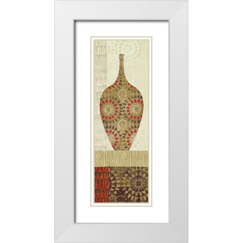 Spice Stripe Vessels Panel III White Modern Wood Framed Art Print with Double Matting by Wild Apple Portfolio