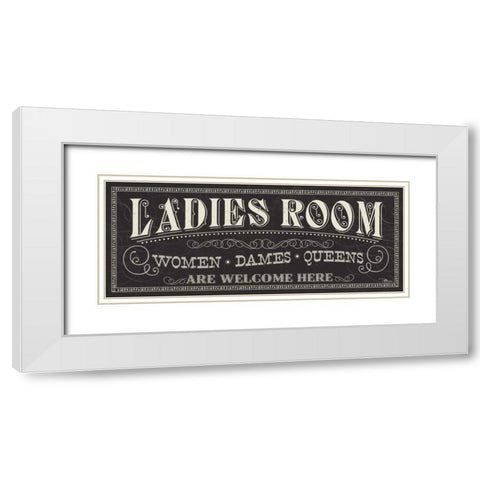 Ladies and Gents I White Modern Wood Framed Art Print with Double Matting by Pela Studio