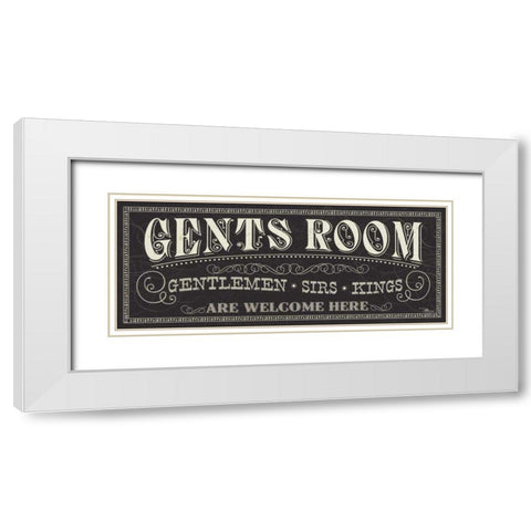 Ladies and Gents II White Modern Wood Framed Art Print with Double Matting by Pela Studio