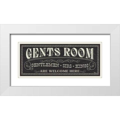 Ladies and Gents II White Modern Wood Framed Art Print with Double Matting by Pela Studio
