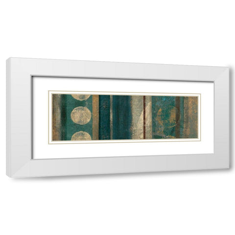 Bora Blue White Modern Wood Framed Art Print with Double Matting by Silva, Roque