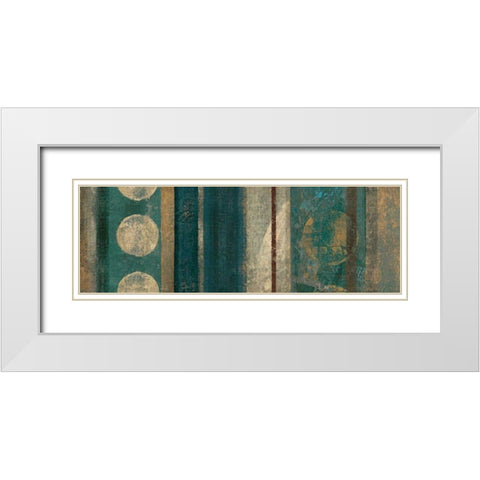 Bora Blue White Modern Wood Framed Art Print with Double Matting by Silva, Roque