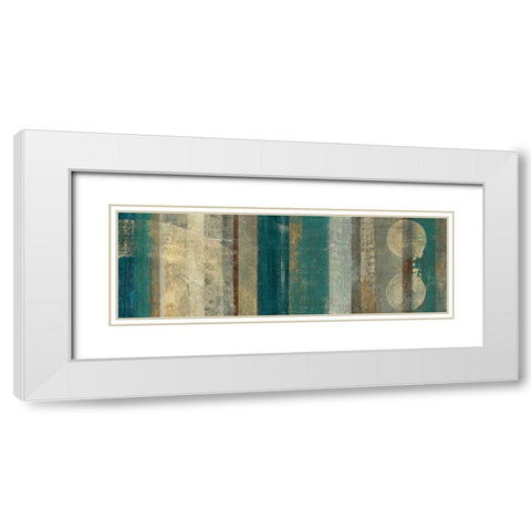 Kuna Blue White Modern Wood Framed Art Print with Double Matting by Silva, Roque