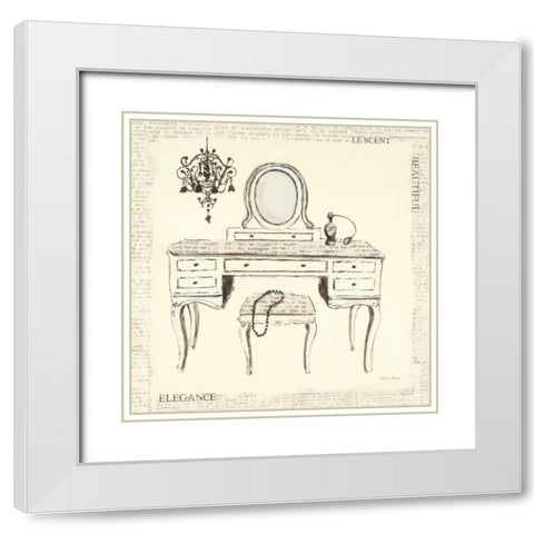 Emilys Boudoir III White Modern Wood Framed Art Print with Double Matting by Adams, Emily