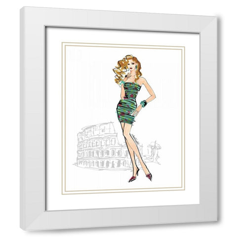 Colorful Fashion IV - Rome White Modern Wood Framed Art Print with Double Matting by Tavoletti, Anne