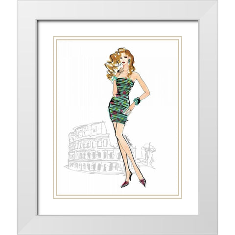 Colorful Fashion IV - Rome White Modern Wood Framed Art Print with Double Matting by Tavoletti, Anne