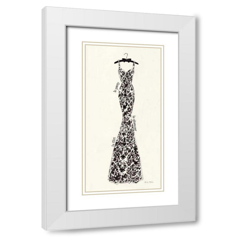 Couture Noir Original II White Modern Wood Framed Art Print with Double Matting by Adams, Emily