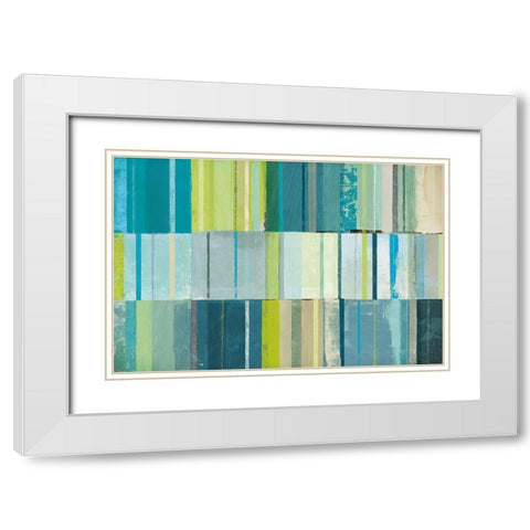 Spring Patches White Modern Wood Framed Art Print with Double Matting by Mullan, Michael