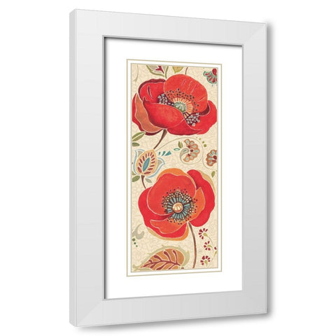 Moroccan Red Light II White Modern Wood Framed Art Print with Double Matting by Brissonnet, Daphne