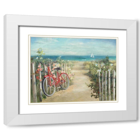 Summer Ride Crop White Modern Wood Framed Art Print with Double Matting by Nai, Danhui