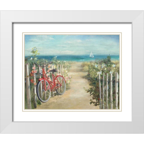 Summer Ride Crop White Modern Wood Framed Art Print with Double Matting by Nai, Danhui