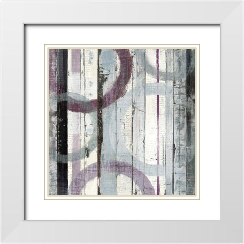 Plum Zephyr I White Modern Wood Framed Art Print with Double Matting by Schick, Mike
