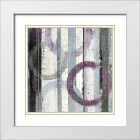 Plum Zephyr II White Modern Wood Framed Art Print with Double Matting by Schick, Mike