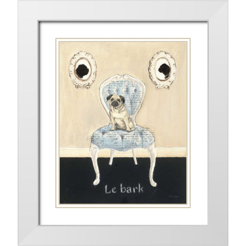 Le Bark White Modern Wood Framed Art Print with Double Matting by Adams, Emily
