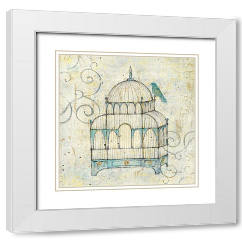 Bird Cage II White Modern Wood Framed Art Print with Double Matting by Tillmon, Avery