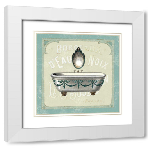 Parisian Bath I White Modern Wood Framed Art Print with Double Matting by Schlabach, Sue