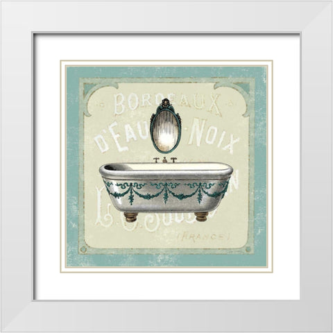 Parisian Bath I White Modern Wood Framed Art Print with Double Matting by Schlabach, Sue