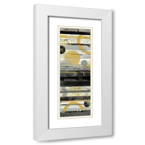 Yellow Zephyr Panel White Modern Wood Framed Art Print with Double Matting by Schick, Mike
