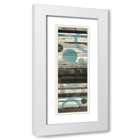 Blue Zephyr Panel White Modern Wood Framed Art Print with Double Matting by Schick, Mike