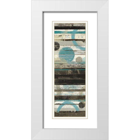 Blue Zephyr Panel White Modern Wood Framed Art Print with Double Matting by Schick, Mike