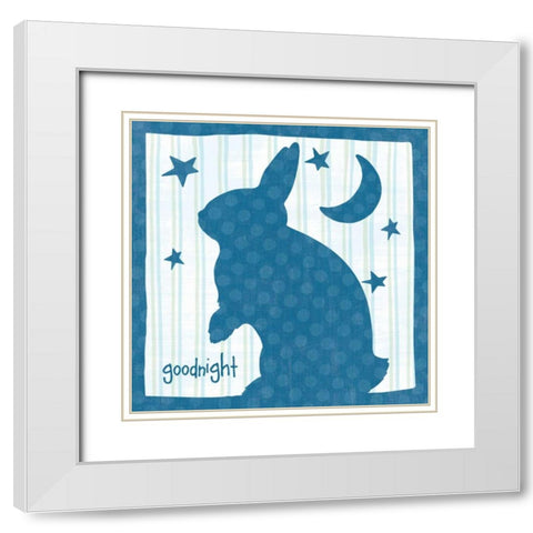 Le Lapin II White Modern Wood Framed Art Print with Double Matting by Wild Apple Portfolio