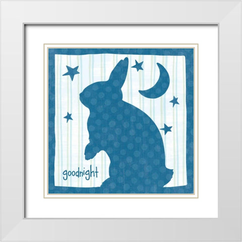 Le Lapin II White Modern Wood Framed Art Print with Double Matting by Wild Apple Portfolio