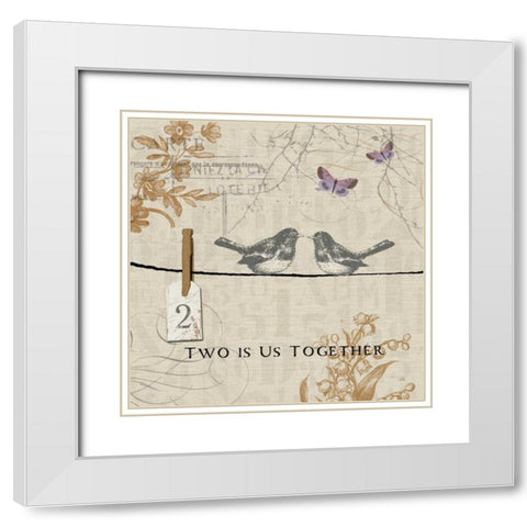 Words that Count II White Modern Wood Framed Art Print with Double Matting by Pela