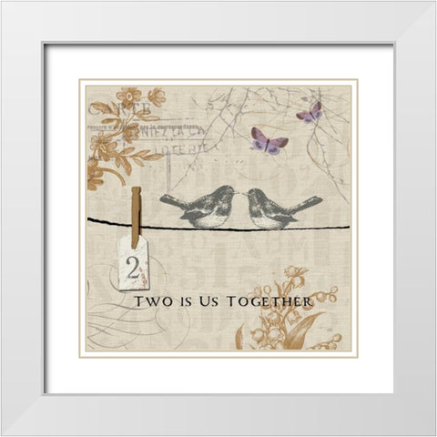 Words that Count II White Modern Wood Framed Art Print with Double Matting by Pela