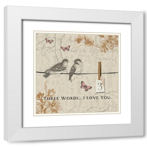 Words that Count III White Modern Wood Framed Art Print with Double Matting by Pela