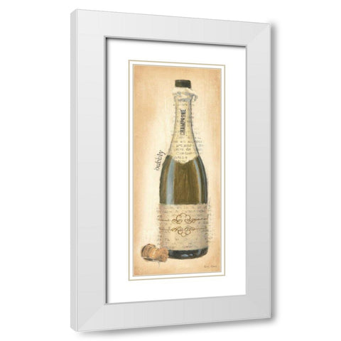 Bubbly Champagne Bottle White Modern Wood Framed Art Print with Double Matting by Adams, Emily