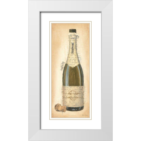 Bubbly Champagne Bottle White Modern Wood Framed Art Print with Double Matting by Adams, Emily