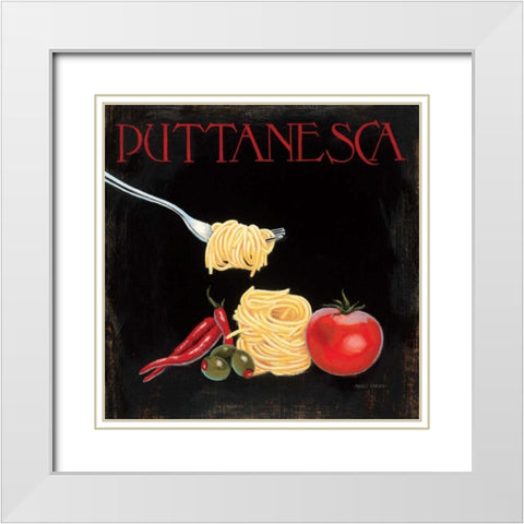 Italian Cuisine I White Modern Wood Framed Art Print with Double Matting by Fabiano, Marco