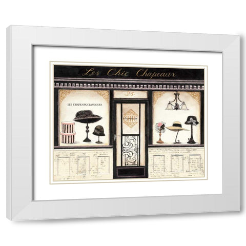 Les Chic Chapeaux White Modern Wood Framed Art Print with Double Matting by Adams, Emily