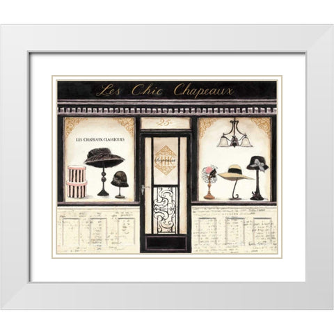 Les Chic Chapeaux White Modern Wood Framed Art Print with Double Matting by Adams, Emily