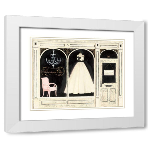 Parisienne Chic White Modern Wood Framed Art Print with Double Matting by Adams, Emily