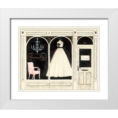Parisienne Chic White Modern Wood Framed Art Print with Double Matting by Adams, Emily