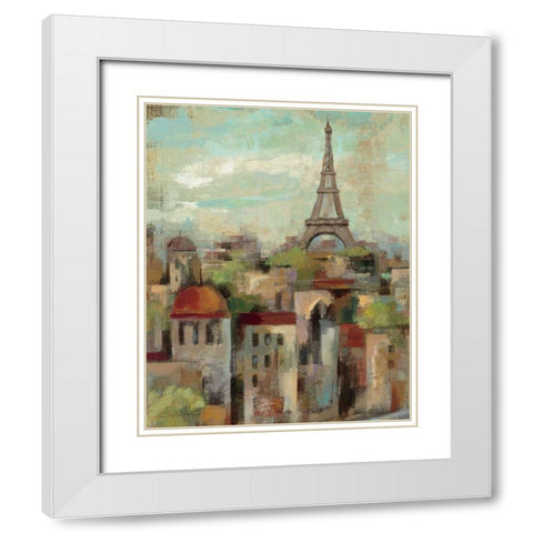 Spring in Paris II White Modern Wood Framed Art Print with Double Matting by Vassileva, Silvia