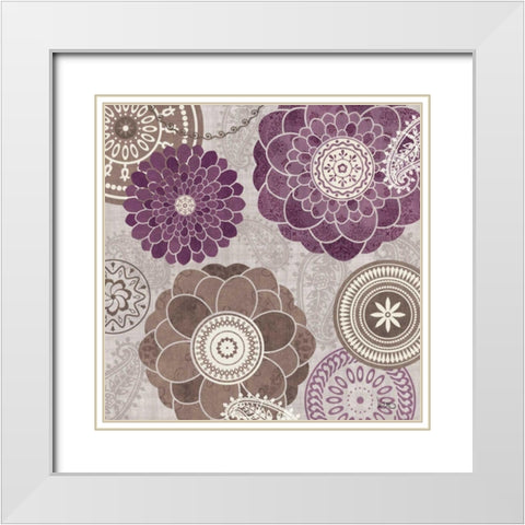 Gray Garden Melody I White Modern Wood Framed Art Print with Double Matting by Charron, Veronique