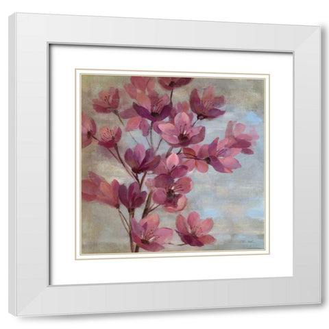 April Blooms II White Modern Wood Framed Art Print with Double Matting by Vassileva, Silvia