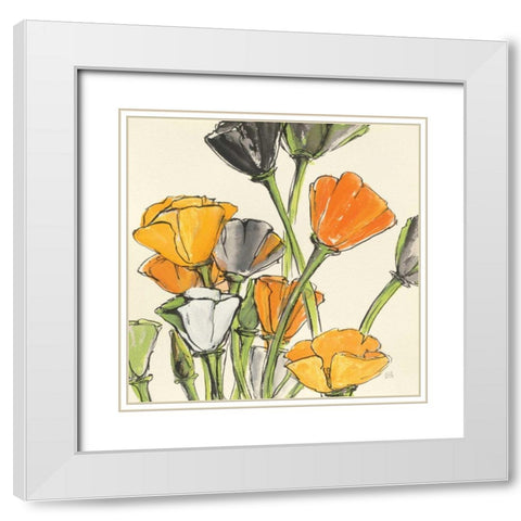 Wild Bouquet II White Modern Wood Framed Art Print with Double Matting by Paschke, Chris