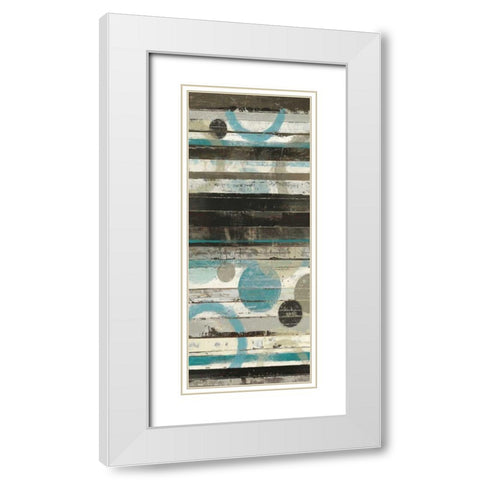 Blue Zephyr I White Modern Wood Framed Art Print with Double Matting by Schick, Mike