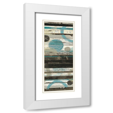 Blue Zephyr II White Modern Wood Framed Art Print with Double Matting by Schick, Mike
