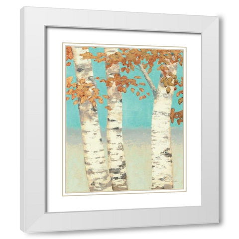 Golden Birches II White Modern Wood Framed Art Print with Double Matting by Wiens, James