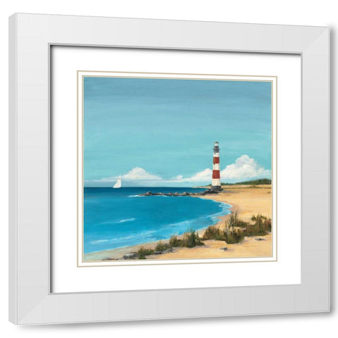 Sandy Point White Modern Wood Framed Art Print with Double Matting by Tillmon, Avery