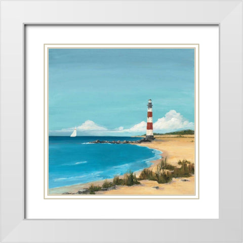 Sandy Point White Modern Wood Framed Art Print with Double Matting by Tillmon, Avery