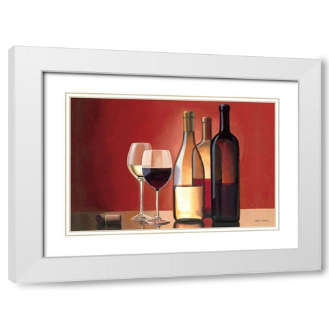 Wine Trio White Modern Wood Framed Art Print with Double Matting by Fabiano, Marco